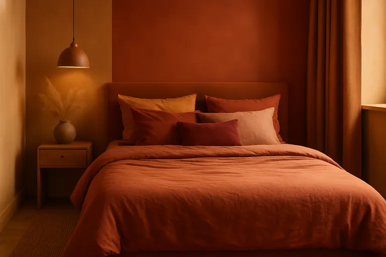 Warme kleuren in de slaapkamer: terracotta, karamel en aardetinten voor rust en stijl