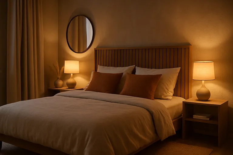 Zo geef je je slaapkamer rust en sfeer met kleur, textuur en warm licht